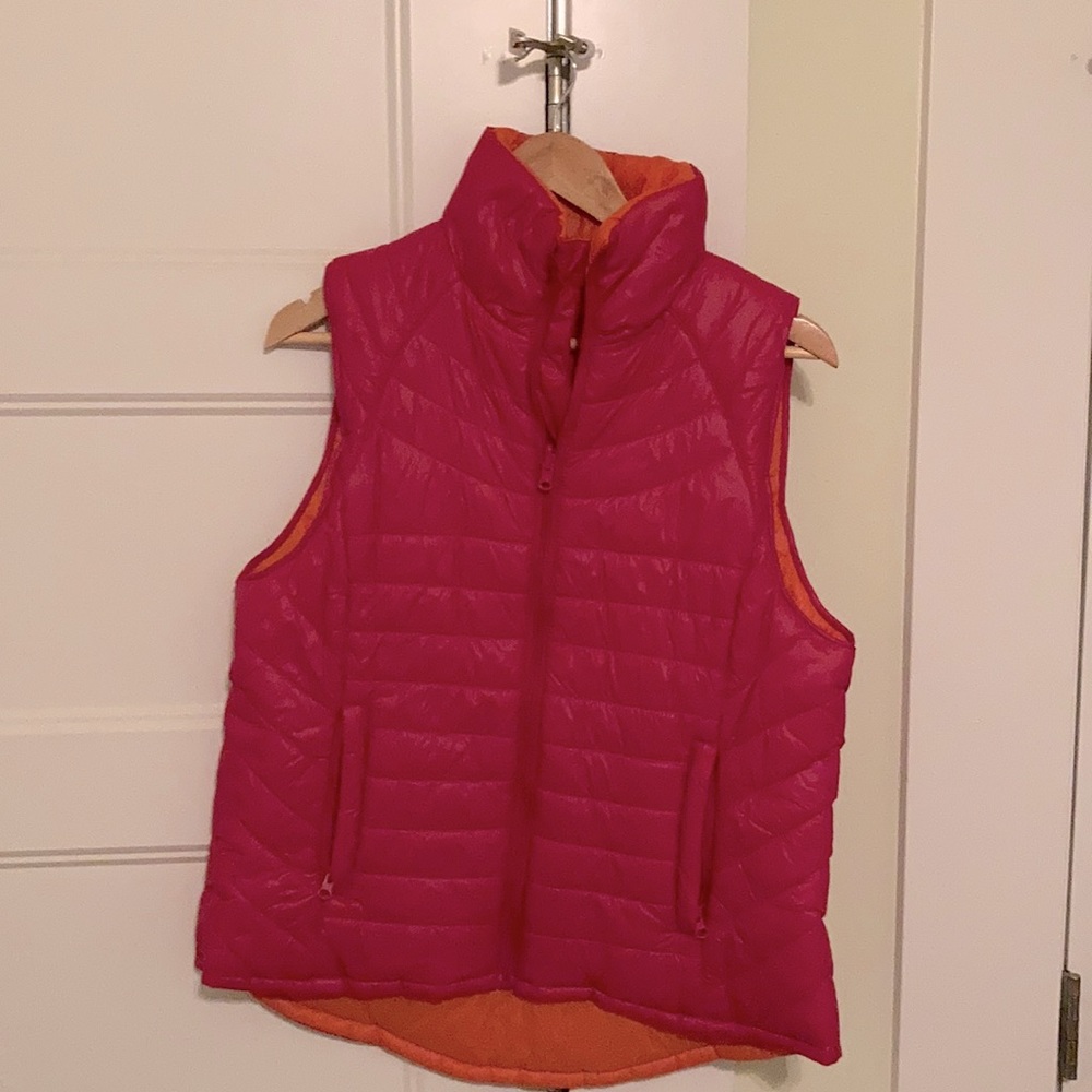Reversible bright colored down vest